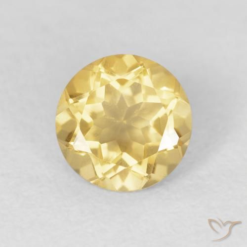 1.17ct Натуральный Средний желтый Цитрин, Круглый, Чистота VVS
