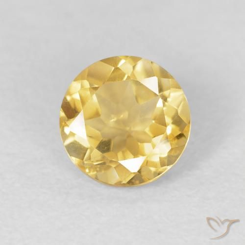 1.15ct Натуральный Золотой Цитрин, Круглый, VVS-VS