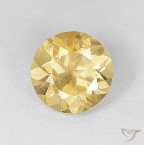 1.45ct Натуральный Золотой Цитрин, Круглый, VVS-VS