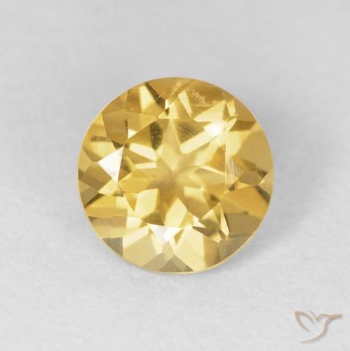 1.69ct Натуральный Среднее золото Цитрин, Круглый, VVS-VS