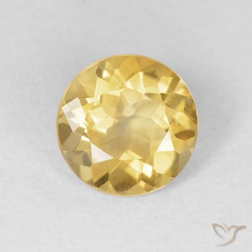 1.60ct Натуральный Глубокое золото Цитрин, Круглый, VVS-VS