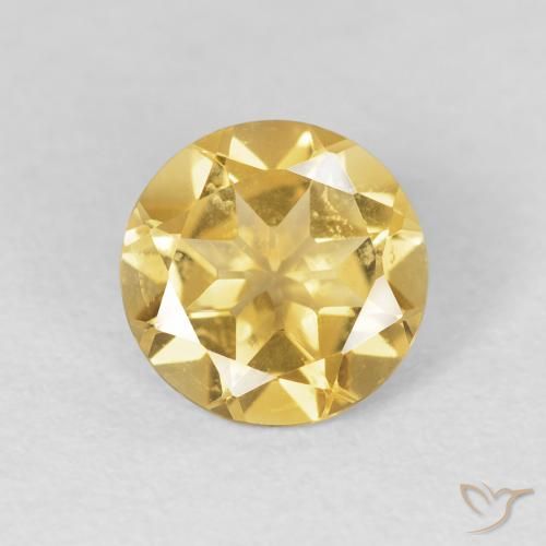 1.64ct Натуральный Среднее золото Цитрин, Круглый, VVS-VS