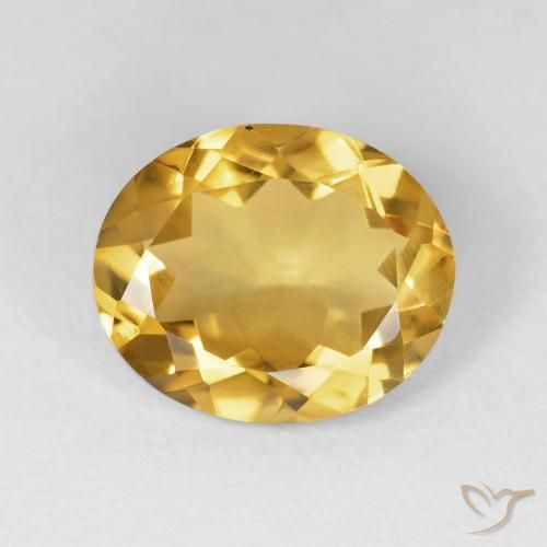 3.81ct Натуральный Золотой Цитрин, Овал, VVS-VS