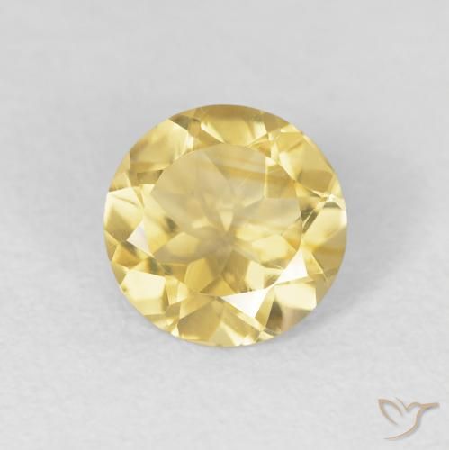 1.15ct Натуральный Средний желтый Цитрин, Круглый, Чистота VS