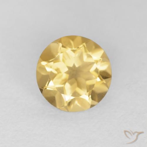 1.23ct Натуральный Золотой Цитрин, Круглый, Чистота VVS