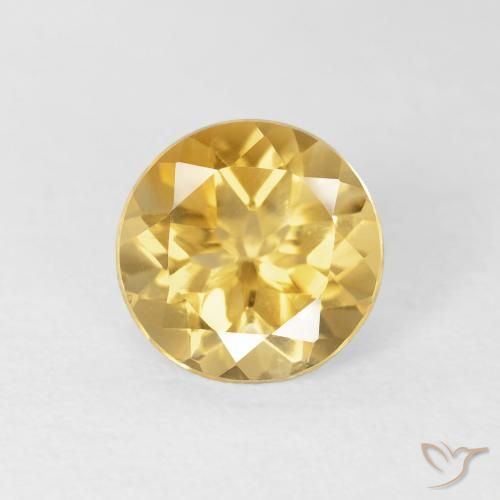 1.73ct Натуральный Среднее золото Цитрин, Круглый, Чистота VVS