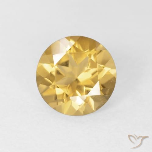 1.10ct Натуральный Среднее золото Цитрин, Круглый, Чистота VVS