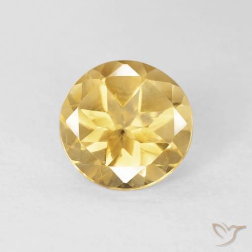 1.62ct Натуральный Среднее золото Цитрин, Круглый, Чистота VVS
