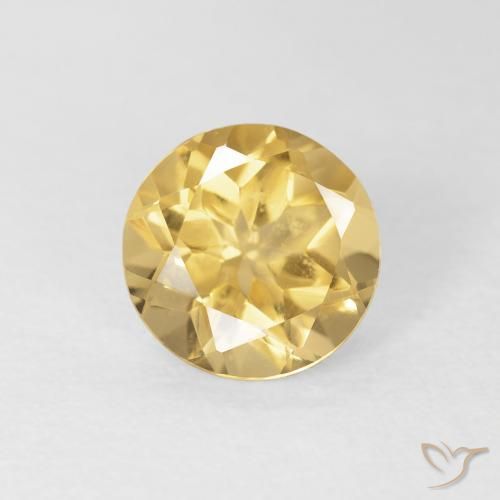 1.55ct Натуральный Золотой Цитрин, Круглый, Чистота VVS