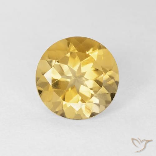 1.91ct Натуральный Золотой Цитрин, Круглый, Чистота VVS