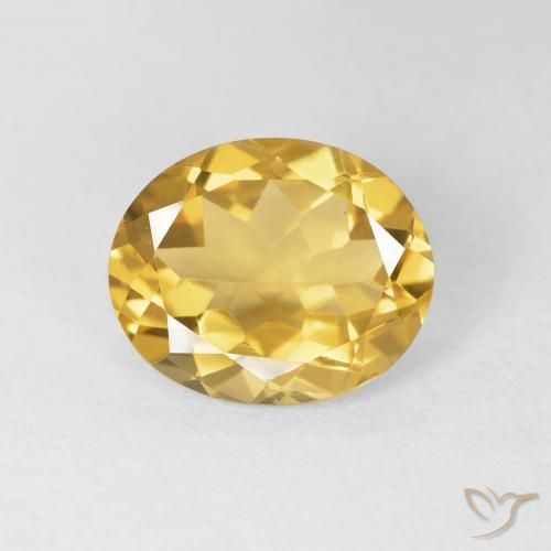 3.93ct Натуральный Золотой Цитрин, Овал, Чистота VVS