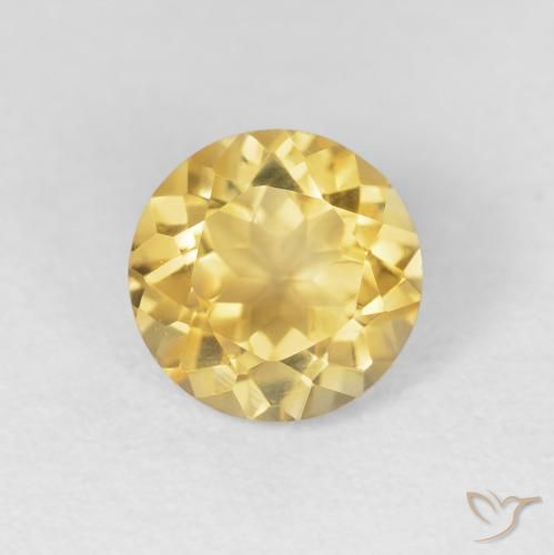 1.67ct Натуральный Светло-желтый Цитрин, Круглый, Чистота VVS