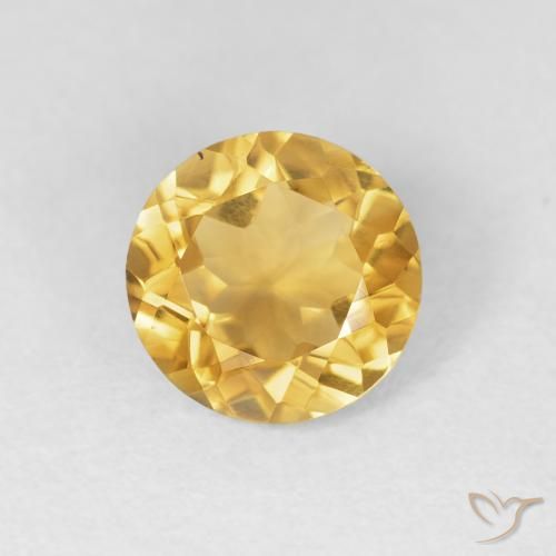 1.53ct Натуральный Яркое золото Цитрин, Круглый, Чистота VVS