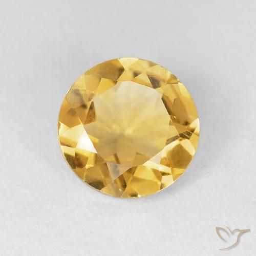 1.60ct Натуральный Яркое золото Цитрин, Круглый, Чистота VVS