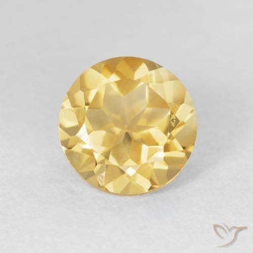 2.01ct Натуральный Золотой Цитрин, Круглый, Чистота VVS