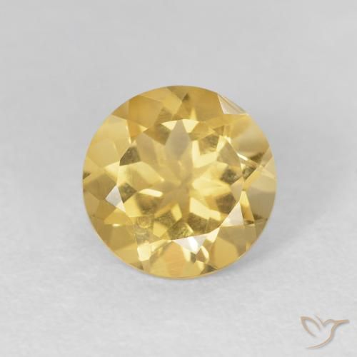 1.78ct Натуральный Среднее золото Цитрин, Круглый, Чистота VVS