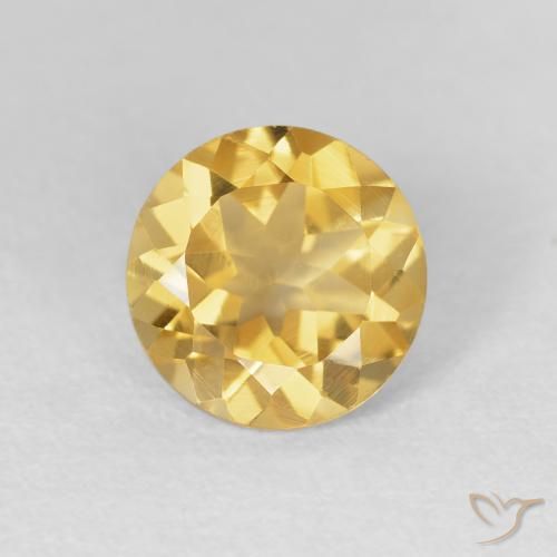 1.73ct Натуральный Золотой Цитрин, Круглый, Чистота VVS