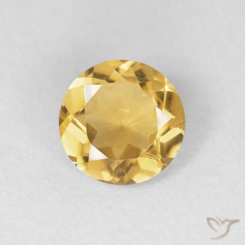 1.10ct Натуральный Среднее золото Цитрин, Круглый, Чистота VVS