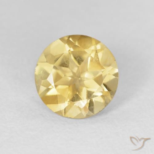 1.63ct Натуральный Золотой Цитрин, Круглый, Чистота VVS