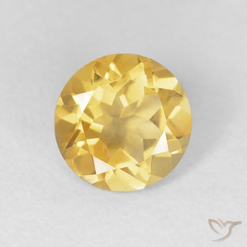 1.89ct Натуральный Золотисто-оранжевый Цитрин, Круглый, Чистота VVS