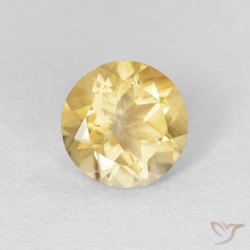 1.14ct Натуральный Светлое золото Цитрин, Круглый, Чистота VVS