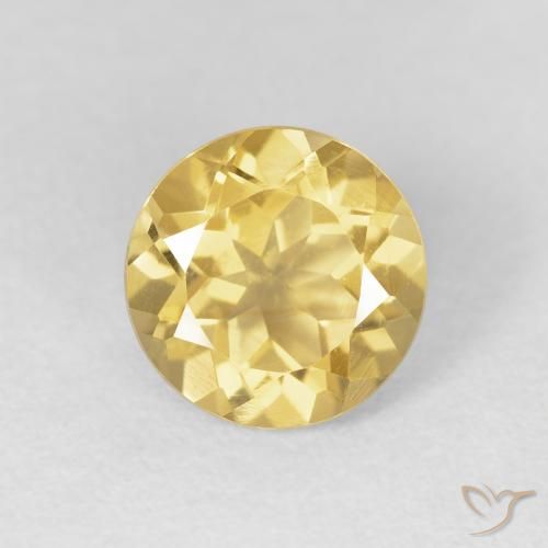 1.94ct Натуральный Золотисто-оранжевый Цитрин, Круглый, Чистота VVS