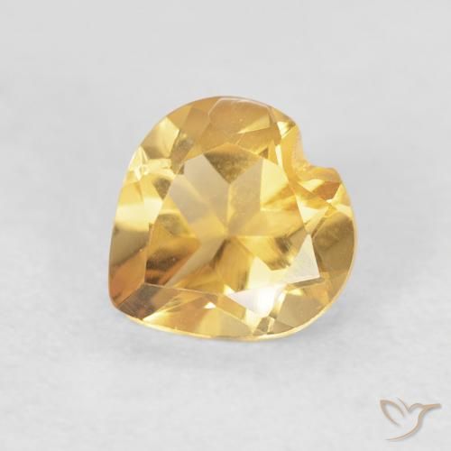 0.66ct Натуральный Среднее золото Цитрин, Сердце, Чистота VVS