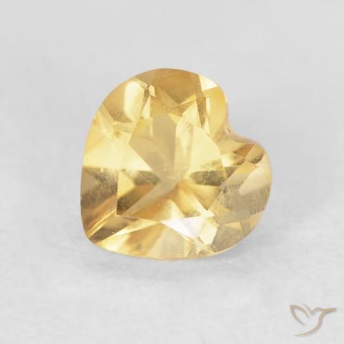 0.74ct Натуральный Золотой Цитрин, Сердце, Чистота VVS