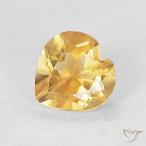 0.75ct Натуральный Среднее золото Цитрин, Сердце, Чистота VVS