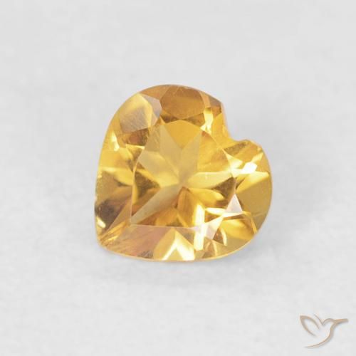0.38ct Натуральный Среднее золото Цитрин, Сердце, Чистота VVS