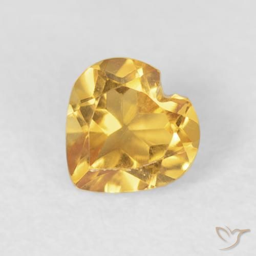 0.45ct Натуральный Яркое золото Цитрин, Сердце, Чистота VVS