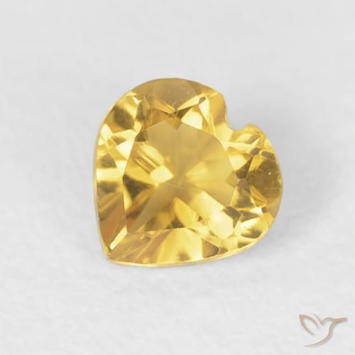 0.42ct Натуральный Золотой Цитрин, Сердце, Чистота VVS