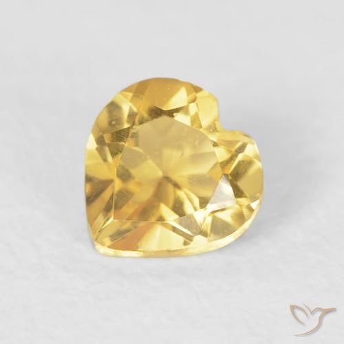 0.40ct Натуральный Среднее золото Цитрин, Сердце, Чистота VVS