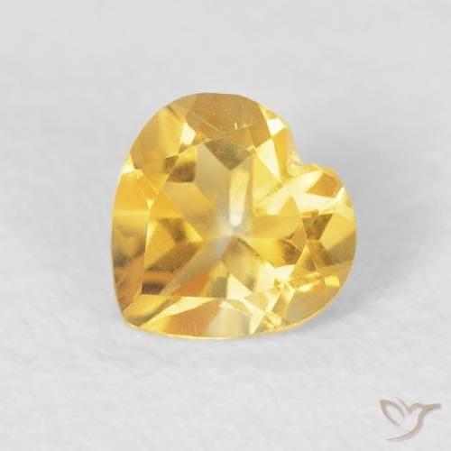 0.44ct Натуральный Среднее золото Цитрин, Сердце, Чистота VVS
