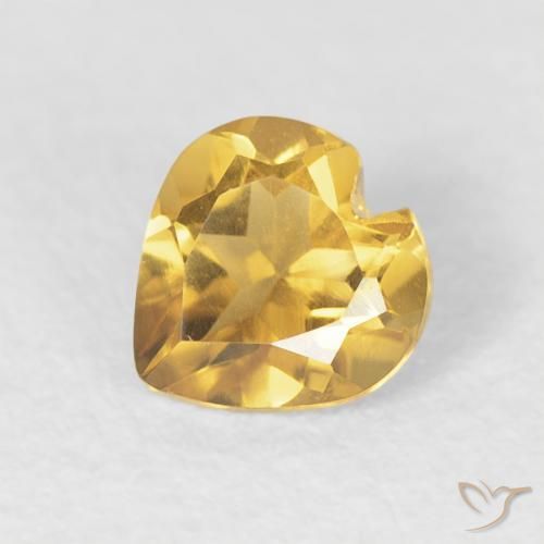 0.42ct Натуральный Яркое золото Цитрин, Сердце, Чистота VVS