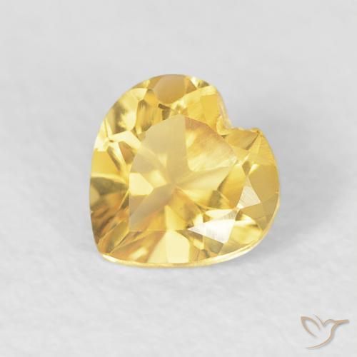 0.42ct Натуральный Золотой Цитрин, Сердце, Чистота VVS