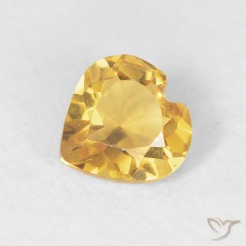 0.35ct Натуральный Среднее золото Цитрин, Сердце, Чистота VVS