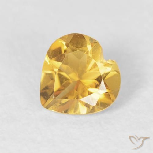 0.38ct Натуральный Золотой Цитрин, Сердце, Чистота VVS