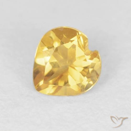 0.42ct Натуральный Золотой Цитрин, Сердце, Чистота VVS