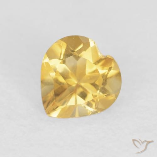 0.64ct Натуральный Среднее золото Цитрин, Сердце, Чистота VVS