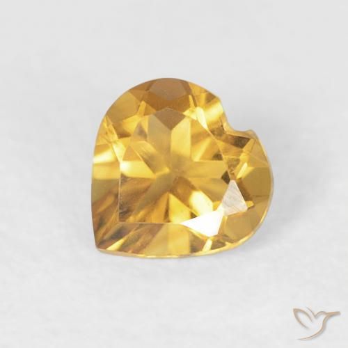 0.44ct Натуральный Среднее золото Цитрин, Сердце, Чистота VVS