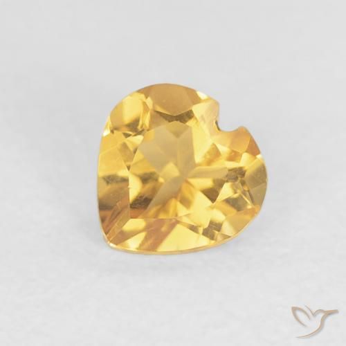 0.38ct Натуральный Яркое золото Цитрин, Сердце, VVS-VS
