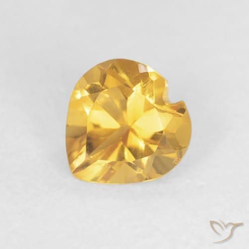 0.41ct Натуральный Яркое золото Цитрин, Сердце, VVS-VS