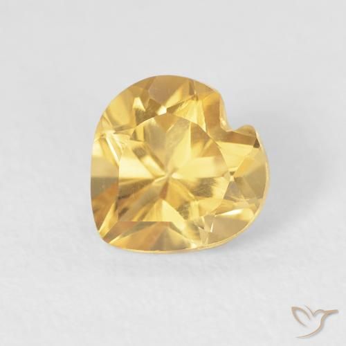 0.78ct Натуральный Среднее золото Цитрин, Сердце, VVS-VS