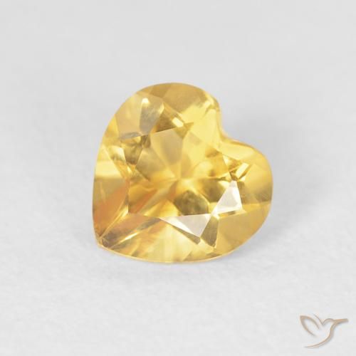 0.68ct Натуральный Среднее золото Цитрин, Сердце, VVS-VS