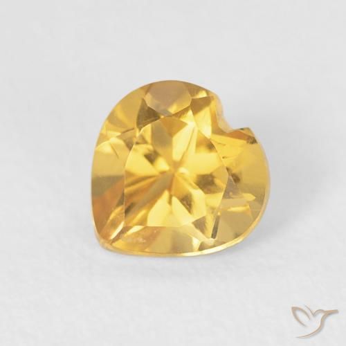 0.47ct Натуральный Яркое золото Цитрин, Сердце, VVS-VS