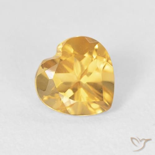 0.73ct Натуральный Среднее золото Цитрин, Сердце, VVS-VS