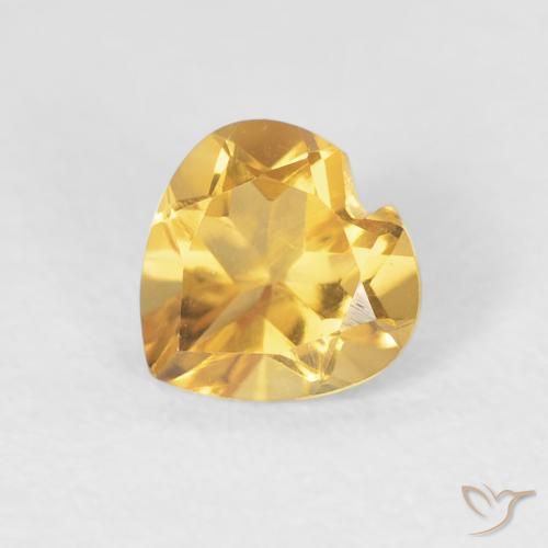 0.71ct Натуральный Яркое золото Цитрин, Сердце, VVS-VS