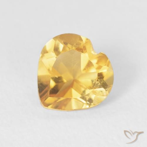 0.79ct Натуральный Среднее золото Цитрин, Сердце, VVS-VS