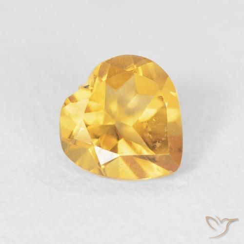 0.40ct Натуральный Яркое золото Цитрин, Сердце, VVS-VS